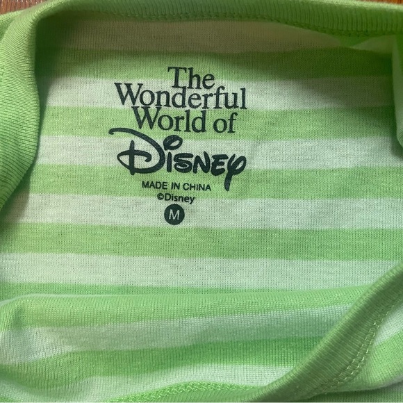 Disney Green Striped Tinker Bell Women’s Size M Embroidered w Sequins Stretch - Picture 7 of 9